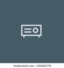 Projector vector icon. Projector concept stroke symbol design. Thin graphic elements vector illustration, outline pattern for your web site design, logo, UI. EPS 10.