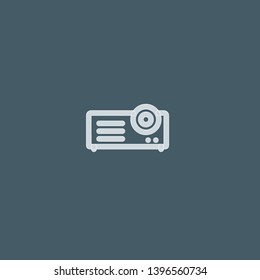 Projector vector icon. Projector concept stroke symbol design. Thin graphic elements vector illustration, outline pattern for your web site design, logo, UI. EPS 10.