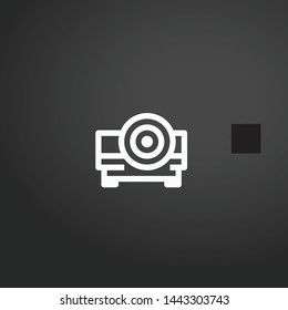 Projector vector icon. Projector concept stroke symbol design. Thin graphic elements vector illustration, outline pattern for your web site design, logo, UI. EPS 10.