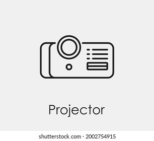 Projector vector icon. Editable stroke. Symbol in Line Art Style for Design, Presentation, Website or Apps Elements, Logo. Pixel vector graphics - Vector