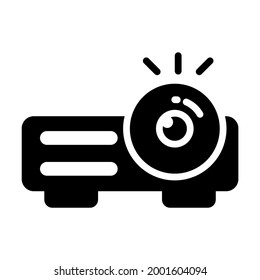 Icono vector del proyector: ilustración vectorial de alta calidad de estilo glifo.