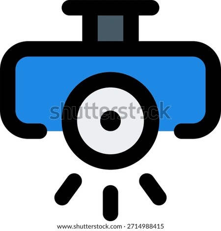 Projector vector icon in modern style, presentation device and digital display technology illustration. Filled Line Icon
