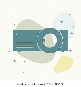 Projector Vector Icon on multicolored background. Layers grouped for easy editing illustration. For your design.