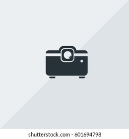 Projector Vector Icon, The outlined symbol of projector. Simple, modern flat vector illustration for mobile app, website or desktop app   