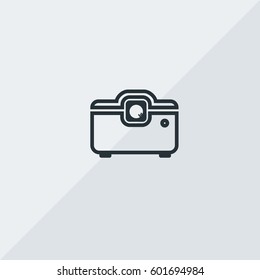 Projector Vector Icon, The outlined symbol of projector. Simple, modern flat vector illustration for mobile app, website or desktop app   