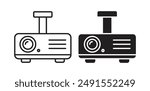 projector vector icon set in black color.