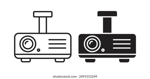 projector vector icon set in black color.