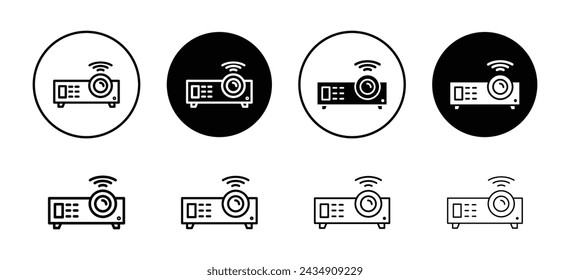 Projector vector icon set collection. Projector Outline flat Icon.