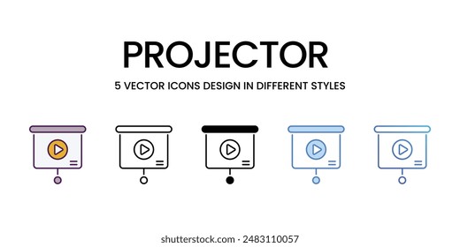 Projector vector icons set stock illustration