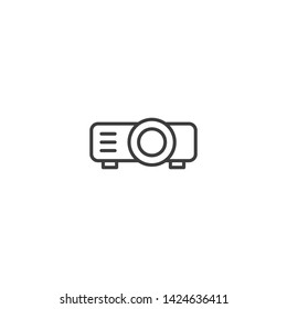 Projector Vector Illustration, outline sign