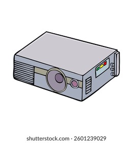 projector vector illustration,isolated on white background,top view