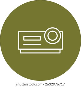 Projector Vector Line Circle Icon Design