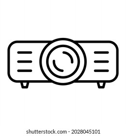 Projector  Vector Outline Icon Isolated On White Background

