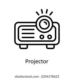 Projector Vector   outline Icons. Simple stock illustration stock