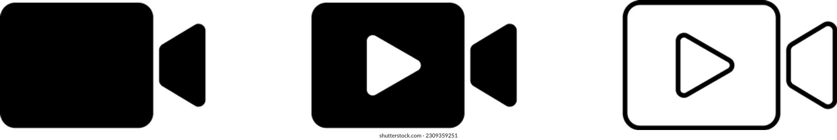 Projector, Video camera icons collection vector Illustration Eps 10.