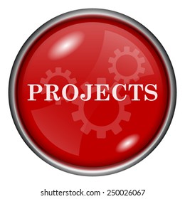 Projects icon. Internet button on white background. 