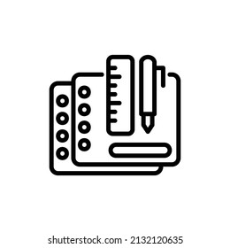  projects icon, isolated planning outline icon with white background, perfect for website, blog, logo, graphic design, social media, UI, mobile app, EPS 10 vector illustration