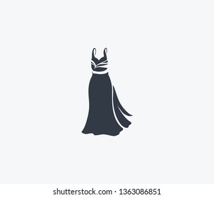 Prom dress icon isolated on clean background. Prom dress icon concept drawing icon in modern style. Vector illustration for your web mobile logo app UI design.