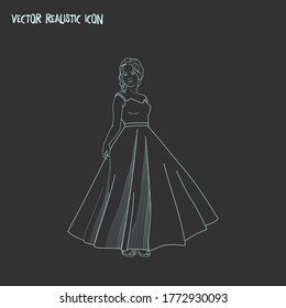 Prom dress icon line element. Vector illustration of prom dress icon line isolated on clean background for your web mobile app logo design.