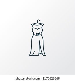 Prom dress icon line symbol. Premium quality isolated gown element in trendy style.