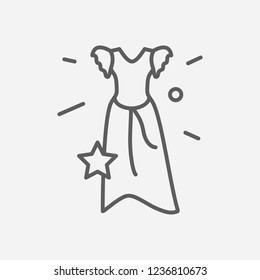 Prom dress icon line symbol. Isolated vector illustration of  icon sign concept for your web site mobile app logo UI design.