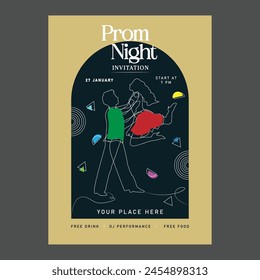 prom night flyer invitation vector design