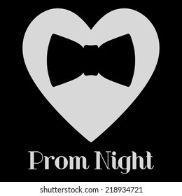 prom night heart with bow tie