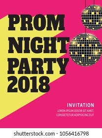 Prom night party background for poster or flyer, Vector design Banner, invitation card