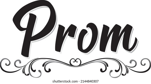 Prom Scroll Graphic Black and White