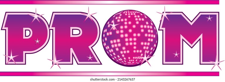 Prom Shiny Text with disco ball