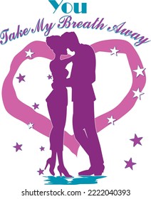 Prom You Take My Breath Away Vector Illustration