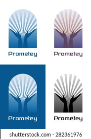 Prometey Logo. Graphic composition on the theme of Education or Religion.