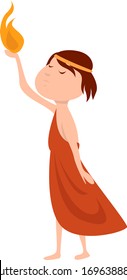 Dios Prometeo, ilustración, vector sobre fondo blanco
