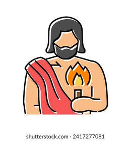 prometheus greek god ancient color icon vector. prometheus greek god ancient sign. isolated symbol illustration