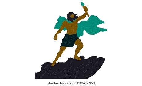 Prometheus vector ,ancient god modern illustration