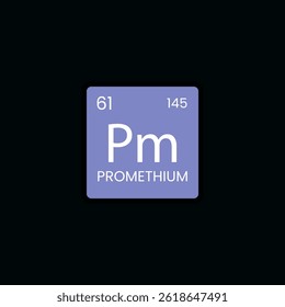 Tabela periódica Promethium da ilustração Elements Vetor Stock.