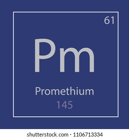 Promethium Pm chemical element icon- vector illustration