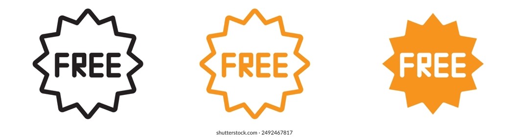 Prominent Free Label Icon for Marketing and Promotional Graphics Ideal for Highlighting Free Offers and Complimentary Products