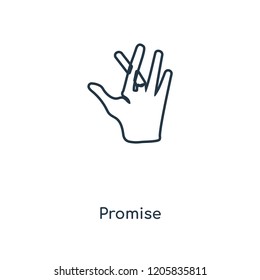 Promise concept line icon. Linear Promise concept outline symbol design. This simple element illustration can be used for web and mobile UI/UX.