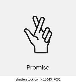 símbolo del vector de icono de gesto promesa.