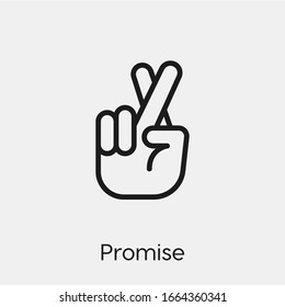 Promise Gesture Icon Vector. Linear Style Sign For Mobile Concept And Web Design. Promise Symbol Illustration. Pixel Vector Graphics - Vector.