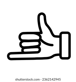 Promise hand gesture line icon, gestures concept, fist with elongated little finger sign on white background, thumb and pinky finger icon in outline style for mobile and web. Vector graphic