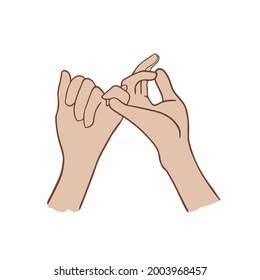 Promise Hand Gesture Symbol. Social Media Post. Vector Illustration.
