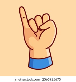 Promise Hand Gesture Vector Illustration Icon. Flat Cartoon Style
