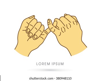 Promise hand graphic vector.