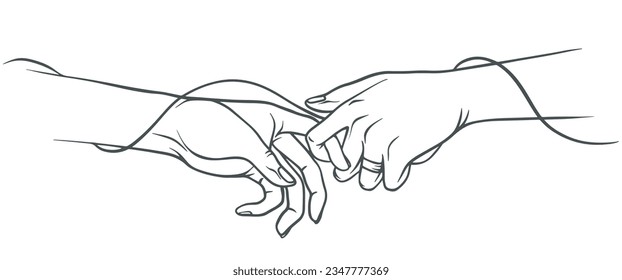 Ilustración vectorial de la línea de la mano de la promesa