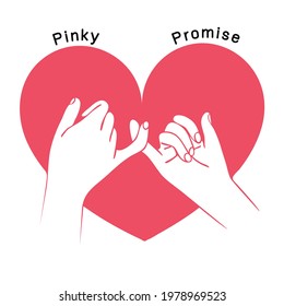 Promise hand sign with heart shape vector icon
