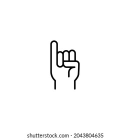 Versprechen Sie ein Zeilensymbol. Einfache Kontur. Finger, Geste, wenig, Kommunikationskonzept. Schwarz-Weiß-Symbol. Vektorgrafik einzeln auf weißem Hintergrund. EPS10