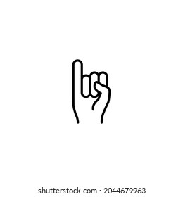 Promise line icon. Simple outline style. Finger, gesture, little, communication concept. Black and white symbol. Vector illustration isolated on white background. EPS 10