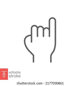 Promise line icon. Simple outline style. Finger, gesture, little, communication concept. Black and white symbol. Vector illustration isolated on white background. Editable stroke EPS 10